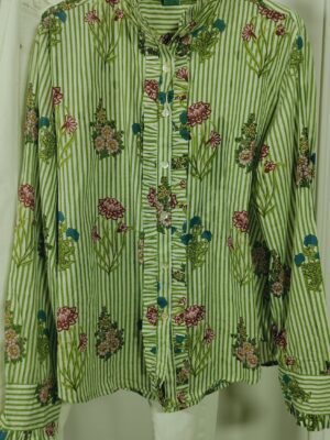 CAMISA FRUNCIDO linea verde