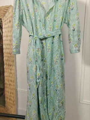 VESTIDO COMPOSE , raya verde botella