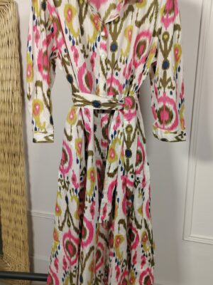 VESTIDO GEOMETRIC , fucsia