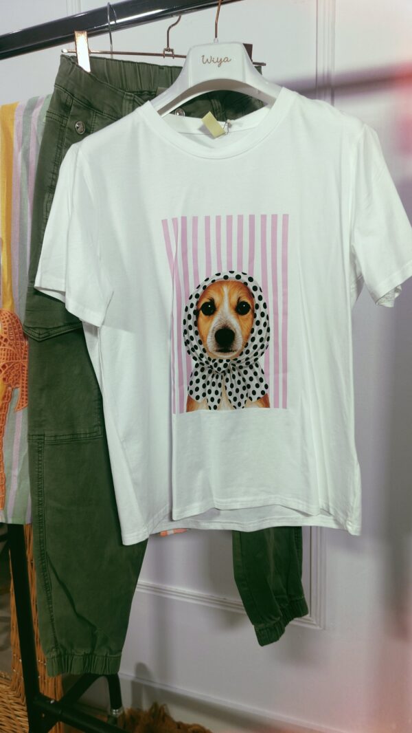 CAMISETA DOG LINEA ROSA